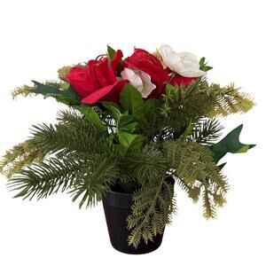 IKEA VINTERFINT Red & White Floral Potted Plant 14 1/2" (Display Sample)